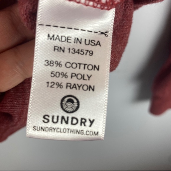SUNDRY Rust Sequins Locals Only Raw Scoop Neck Sweater Small - Picture 5 of 11